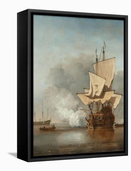 The Cannon Shot, C. 1680-Willem Van De Velde The Younger-Framed Stretched Canvas