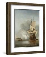 The Cannon Shot, c.1680-Willem Van De, The Younger Velde-Framed Giclee Print