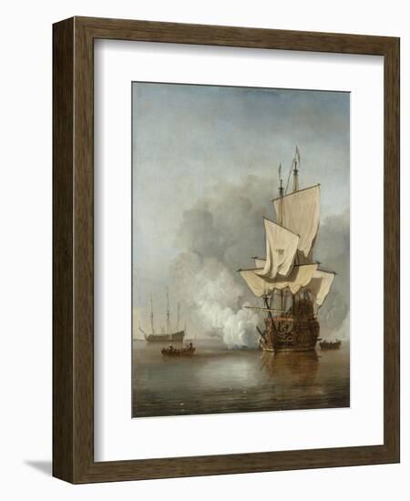 The Cannon Shot, c.1680-Willem Van De, The Younger Velde-Framed Giclee Print