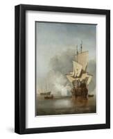 The Cannon Shot, c.1680-Willem Van De, The Younger Velde-Framed Giclee Print