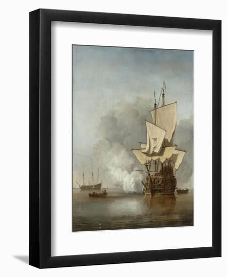 The Cannon Shot, c.1680-Willem Van De, The Younger Velde-Framed Giclee Print