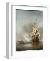 The Cannon Shot, c.1680-Willem Van De, The Younger Velde-Framed Giclee Print