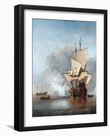 The Cannon Shot-Willem Van De Velde The Younger-Framed Giclee Print