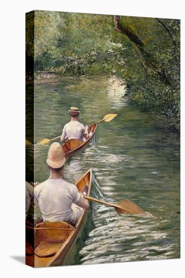 The Canoes, 1878-Gustave Caillebotte-Stretched Canvas