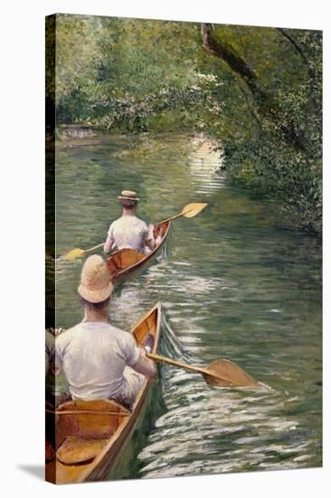 The Canoes, 1878-Gustave Caillebotte-Stretched Canvas