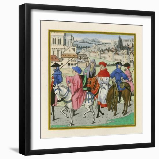 The Canterbury Pilgrimage, Late 15th Century-Henry Shaw-Framed Giclee Print