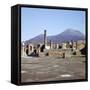 The Capitol from the Forum with Vesuvius Beyond, Pompeii, Italy-CM Dixon-Framed Stretched Canvas