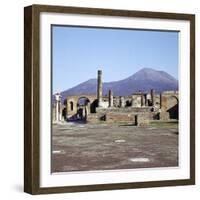 The Capitol from the Forum with Vesuvius Beyond, Pompeii, Italy-CM Dixon-Framed Photographic Print