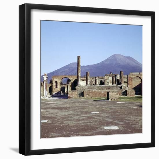 The Capitol from the Forum with Vesuvius Beyond, Pompeii, Italy-CM Dixon-Framed Photographic Print