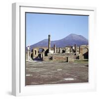 The Capitol from the Forum with Vesuvius Beyond, Pompeii, Italy-CM Dixon-Framed Photographic Print