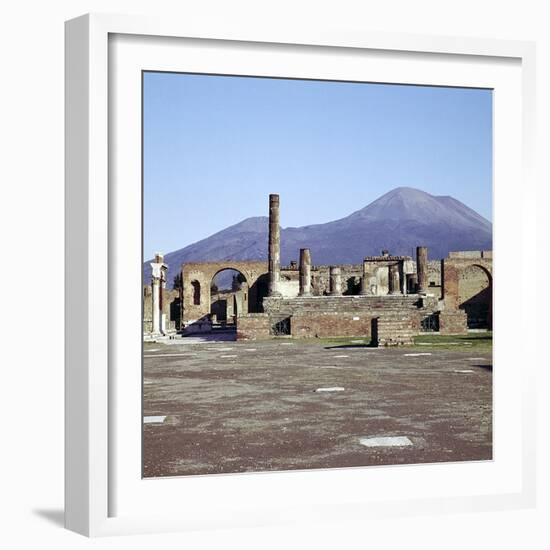 The Capitol from the Forum with Vesuvius Beyond, Pompeii, Italy-CM Dixon-Framed Photographic Print