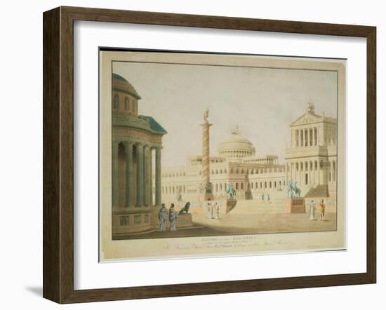 The Capitol, Set Design for 'Titus', by Wolfgang Amadeus Mozart-Friedrich Beuther-Framed Giclee Print