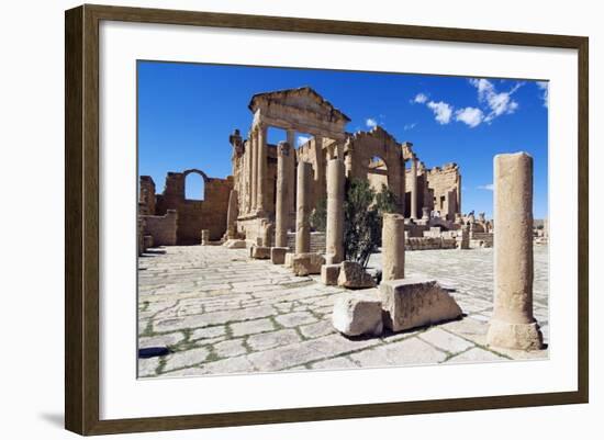 The Capitol Temples (Capitolium), Roman Ruins of Sbeitla, Tunisia, North Africa, Africa-Ethel Davies-Framed Photographic Print