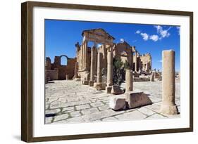 The Capitol Temples (Capitolium), Roman Ruins of Sbeitla, Tunisia, North Africa, Africa-Ethel Davies-Framed Photographic Print