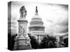 The Capitol, US Congress, Washington D.C, District of Columbia, Black and White Photography-Philippe Hugonnard-Stretched Canvas