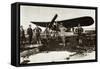 The Captain of the Italian Piazza with His Bleriot Airplane-null-Framed Stretched Canvas