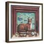 The Captain's Cat, 2021, (Tinted Gesso on Canvas & Wood)-PJ Crook-Framed Giclee Print