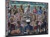 The Captain's Table, 2021 (Tinted Gesso on Canvas & Wood)-PJ Crook-Mounted Giclee Print