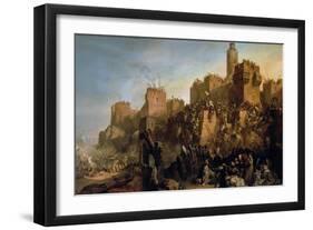 The Capture of Jerusalem by Jacques De Molay in 1299-Claude Jacquand-Framed Giclee Print