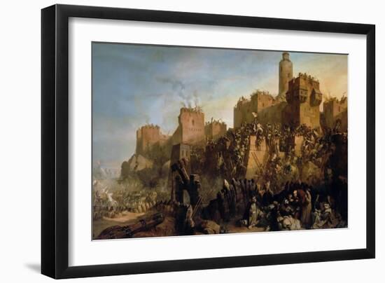 The Capture of Jerusalem by Jacques De Molay in 1299-Claude Jacquand-Framed Giclee Print