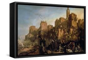 The Capture of Jerusalem by Jacques De Molay in 1299-Claude Jacquand-Framed Stretched Canvas