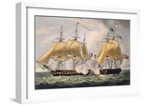 The Capture of La Clorinde, February 26th 1814, Engraved by Thomas Sutherland-Thomas Whitcombe-Framed Giclee Print