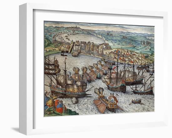 The Capture of La Goulette and Tunis by Charles V, 1535-Franz Hogenberg-Framed Giclee Print