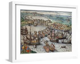 The Capture of La Goulette and Tunis by Charles V, 1535-Franz Hogenberg-Framed Giclee Print