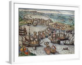 The Capture of La Goulette and Tunis by Charles V, 1535-Franz Hogenberg-Framed Giclee Print