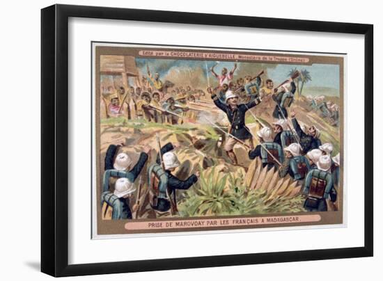 The Capture of Marovoay by the French, Madagascar, 19th-20th Century-null-Framed Giclee Print