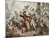 The Capture of the Pirate Blackbeard, 1718-Jean Leon Gerome Ferris-Mounted Giclee Print