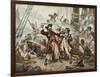 The Capture of the Pirate Blackbeard, 1718-Jean Leon Gerome Ferris-Framed Giclee Print