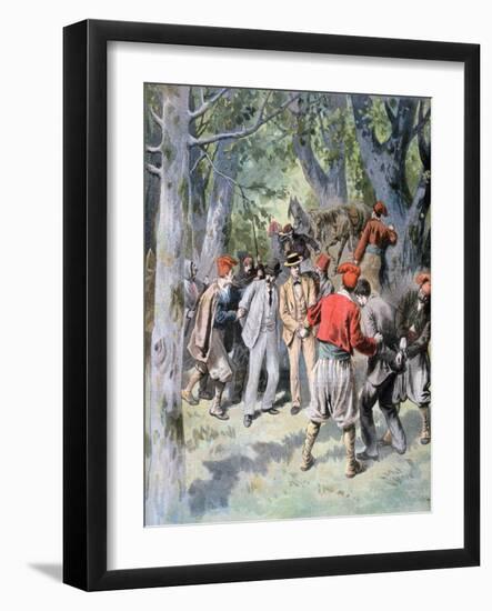 The Capture of Two French Travelers by Brigands in Sardinia, 1894-null-Framed Giclee Print