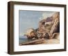 The Capuchin Monastery at Amalfi from the Beach, with Additions by a Borbone Pupil-Giacinto Gigante-Framed Premium Giclee Print