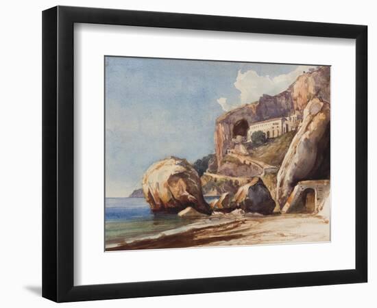 The Capuchin Monastery at Amalfi from the Beach, with Additions by a Borbone Pupil-Giacinto Gigante-Framed Premium Giclee Print