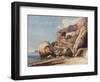 The Capuchin Monastery at Amalfi from the Beach, with Additions by a Borbone Pupil-Giacinto Gigante-Framed Premium Giclee Print