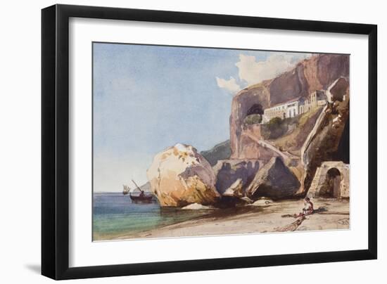 The Capuchin Monastery at Amalfi from the Beach-Giacinto Gigante-Framed Premium Giclee Print