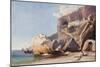 The Capuchin Monastery at Amalfi from the Beach-Giacinto Gigante-Mounted Premium Giclee Print