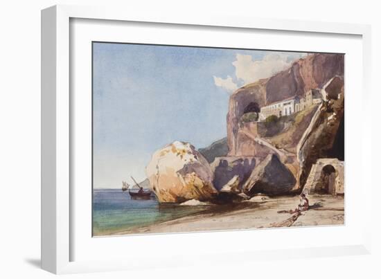 The Capuchin Monastery at Amalfi from the Beach-Giacinto Gigante-Framed Giclee Print