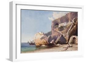 The Capuchin Monastery at Amalfi from the Beach-Giacinto Gigante-Framed Giclee Print