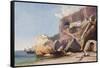 The Capuchin Monastery at Amalfi from the Beach-Giacinto Gigante-Framed Stretched Canvas