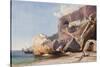 The Capuchin Monastery at Amalfi from the Beach-Giacinto Gigante-Stretched Canvas