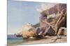 The Capuchin Monastery at Amalfi from the Beach-Giacinto Gigante-Mounted Giclee Print