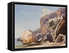 The Capuchin Monastery at Amalfi from the Beach-Giacinto Gigante-Framed Stretched Canvas