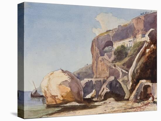 The Capuchin Monastery at Amalfi from the Beach-Giacinto Gigante-Stretched Canvas