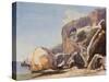 The Capuchin Monastery at Amalfi from the Beach-Giacinto Gigante-Stretched Canvas