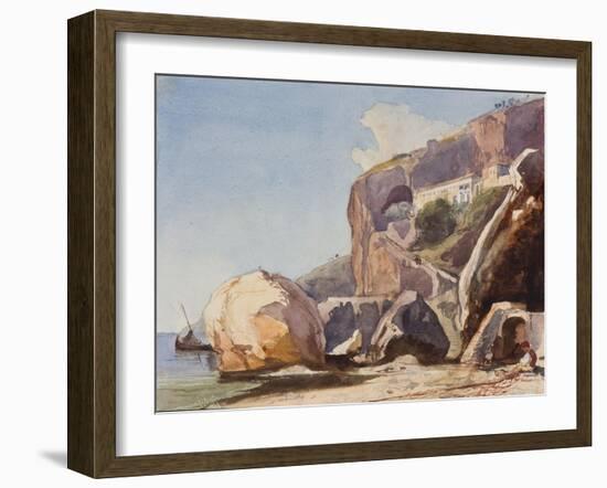 The Capuchin Monastery at Amalfi from the Beach-Giacinto Gigante-Framed Giclee Print