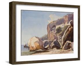 The Capuchin Monastery at Amalfi from the Beach-Giacinto Gigante-Framed Giclee Print