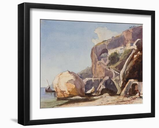 The Capuchin Monastery at Amalfi from the Beach-Giacinto Gigante-Framed Giclee Print