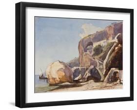 The Capuchin Monastery at Amalfi from the Beach-Giacinto Gigante-Framed Giclee Print